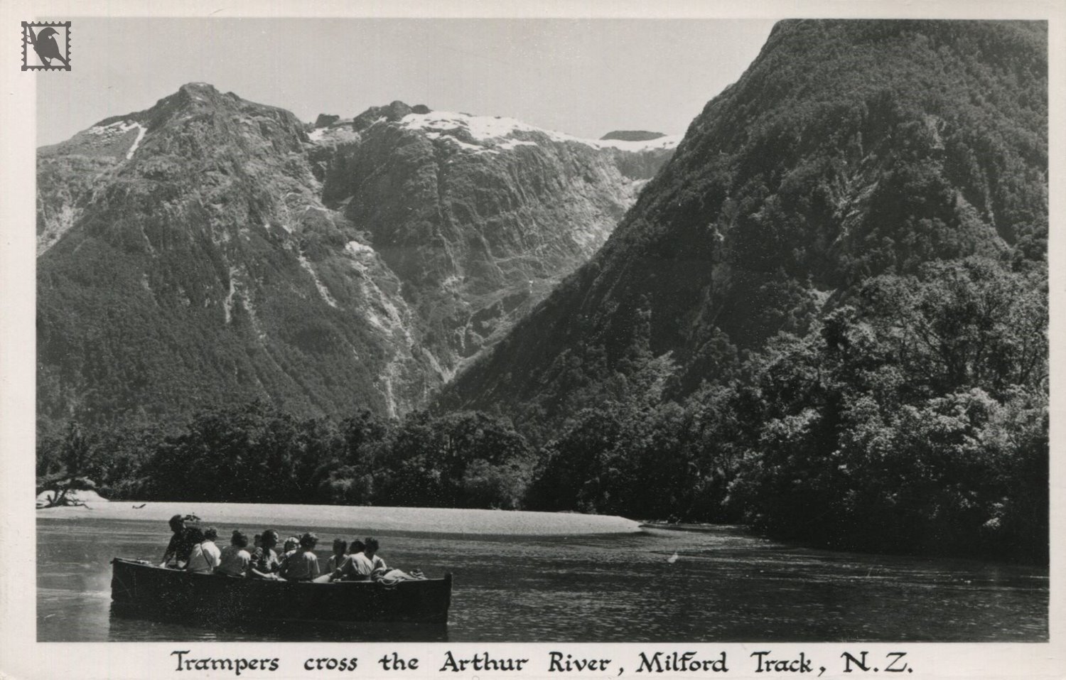 Fiordland - Trampers Cross the Arthur River, Milford Track