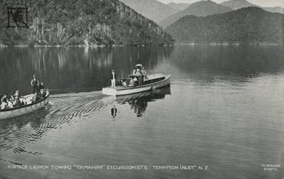 Portage Launch Towing "Tamahine" Excursionists
